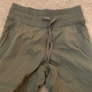 lululemon olive green dance studio pants